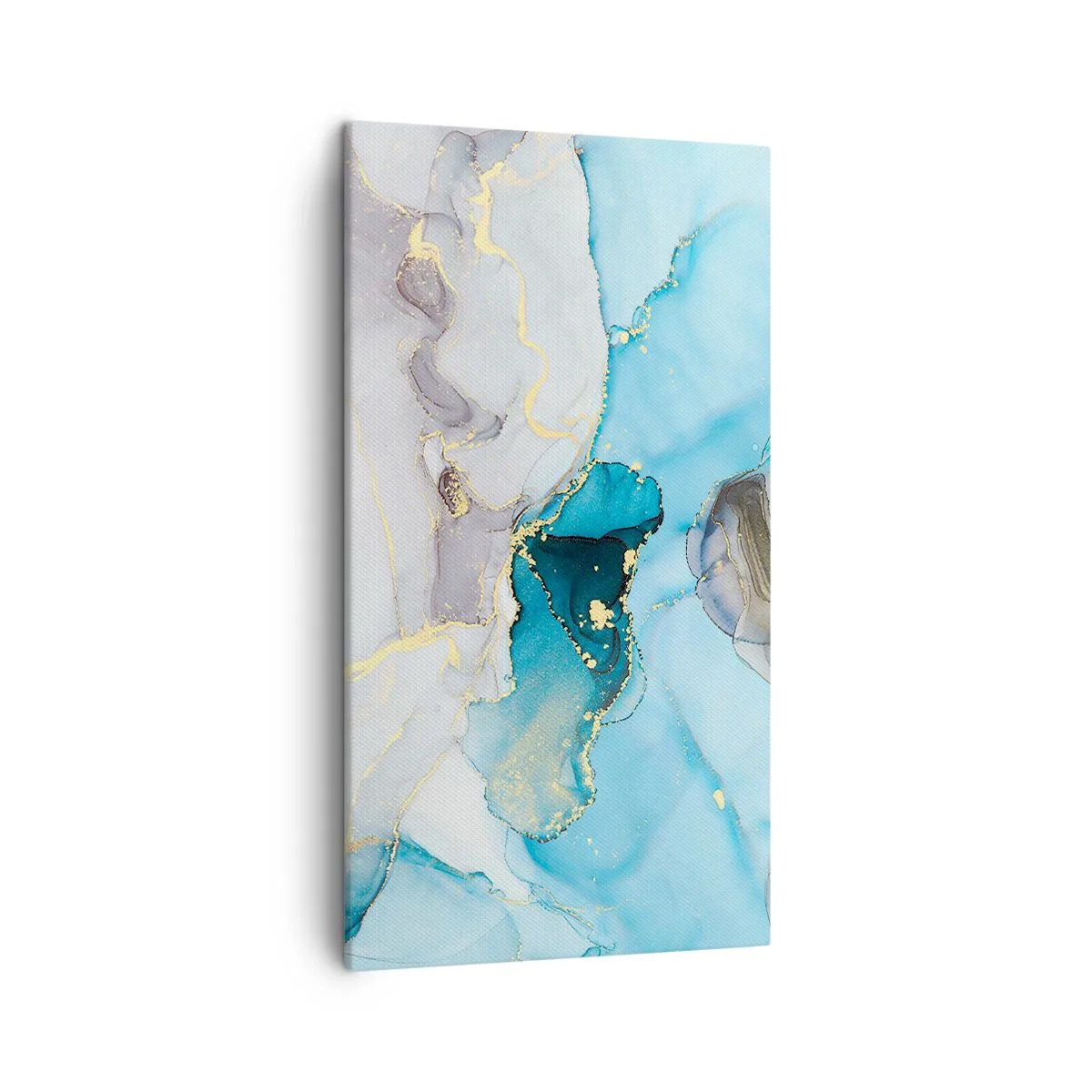 Bild auf Leinwand - Leinwandbild - Eine Studie über das Zusammentreffen von Grau und Türkis - 45x80 cm