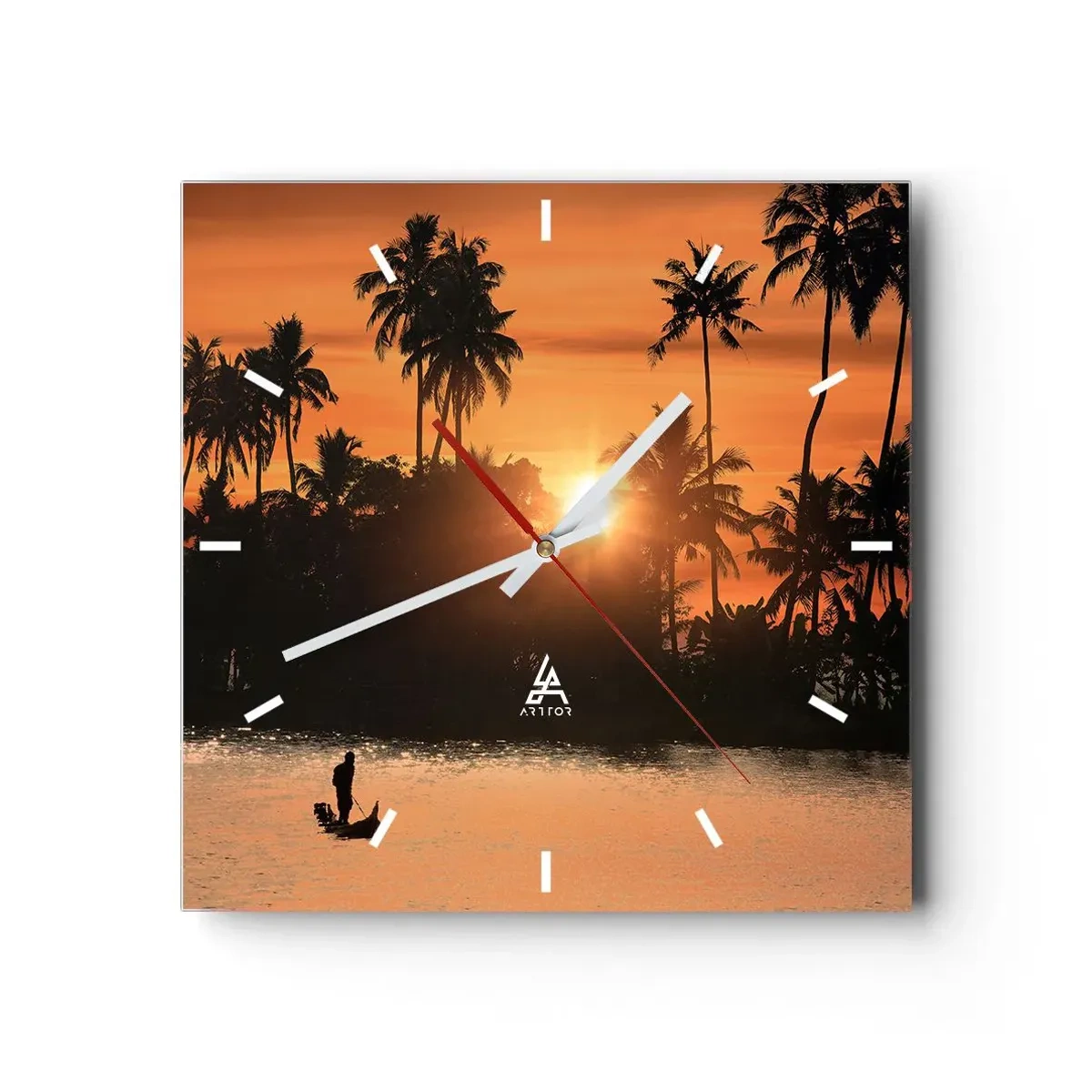 Wanduhr - Glasuhr - Zeit zum Entspannen - 40x40 cm