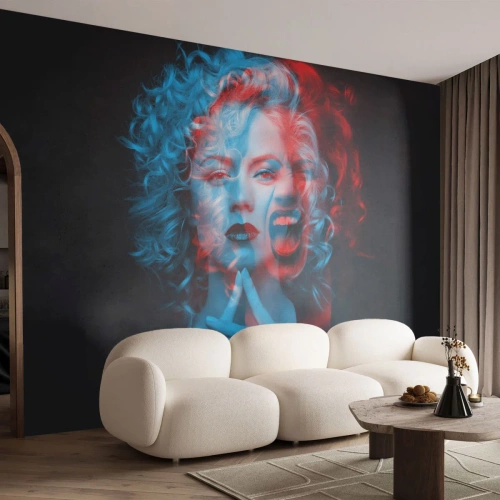Fototapete Premium Sand - Alter Ego - Abstraktion, Frau, Das Gesicht einer Frau - 400x280 cm