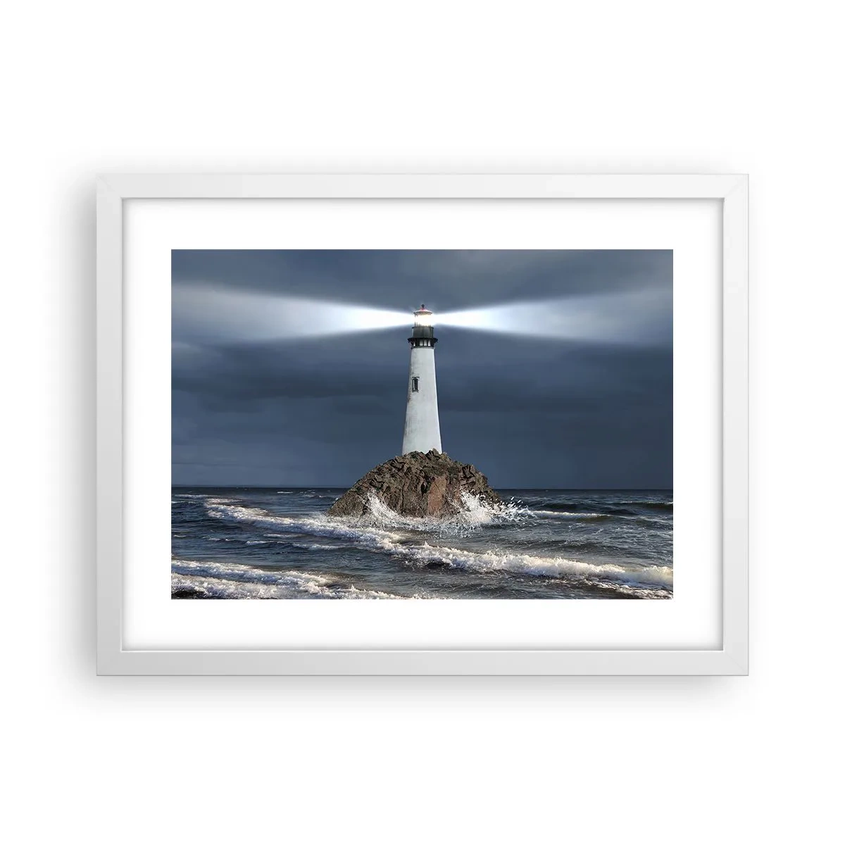 Poster in einem weißen Rahmen - Hier... hier... hier! - 40x30 cm