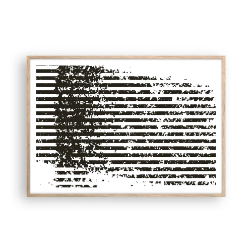 Poster in einem Rahmen aus heller Eiche - Rhythmus und Rauschen - 100x70 cm