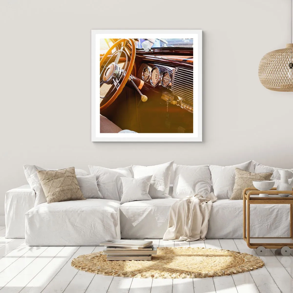 Poster in einem weißen Rahmen - Ein Hauch von Luxus aus der Vergangenheit - 50x50 cm