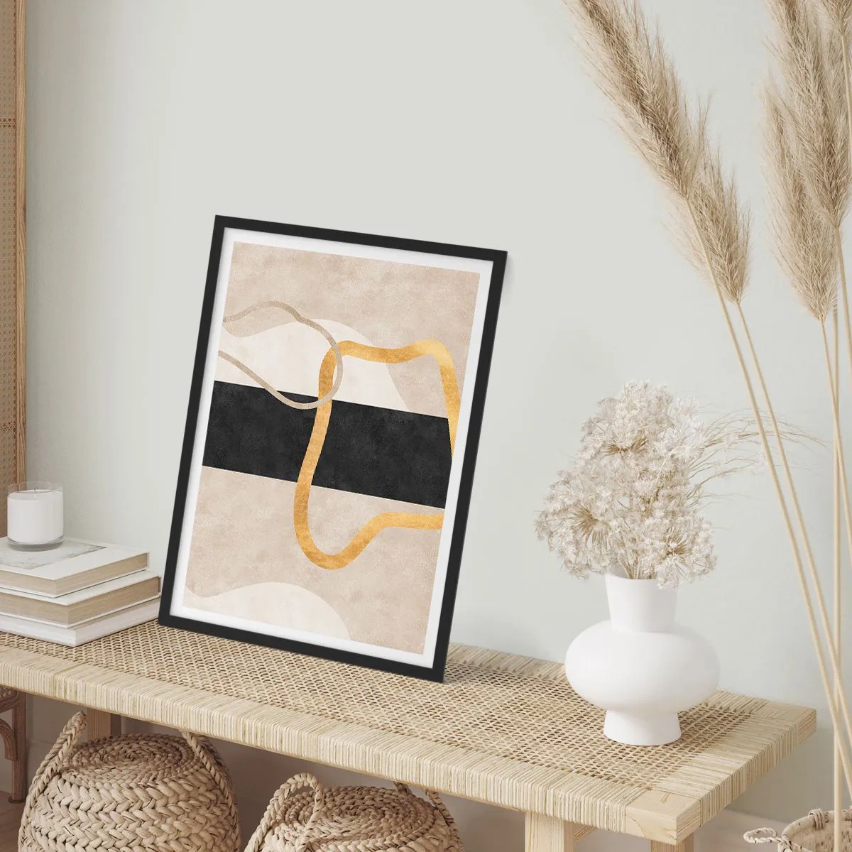 Poster in einem schwarzem Rahmen - Schleifenformen - 40x50 cm