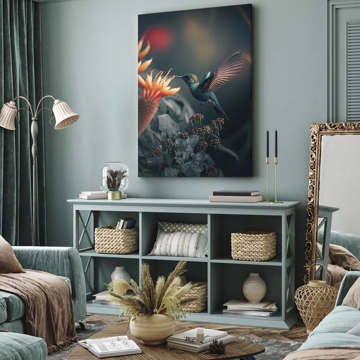 Bild auf Leinwand - Leinwandbild - Wirklich buntes Leben - 45x80 cm