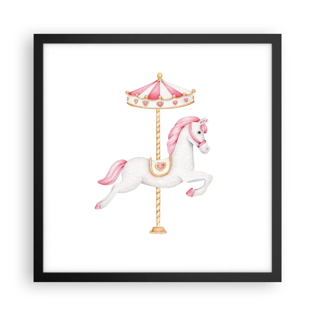 Poster in einem schwarzem Rahmen - Er legte los - 40x40 cm