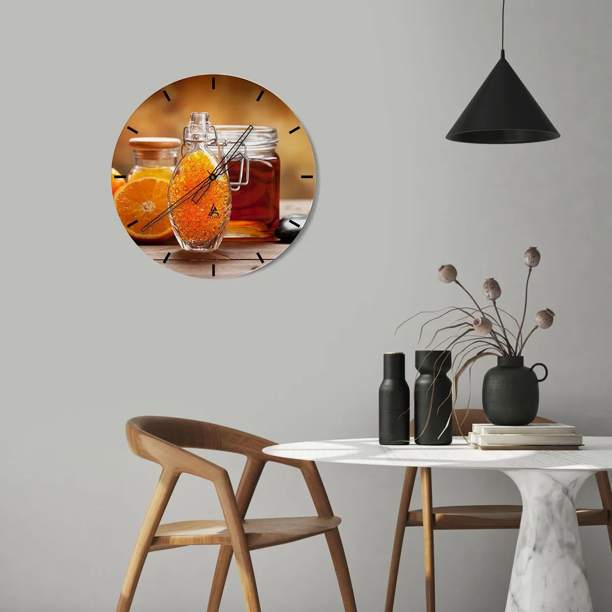 Wanduhr - Glasuhr - Sonnige Aromen und Düfte - 30x30 cm