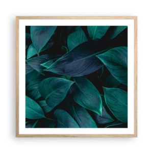 Poster in einem Rahmen aus heller Eiche - Grün in sich selbst - 60x60 cm