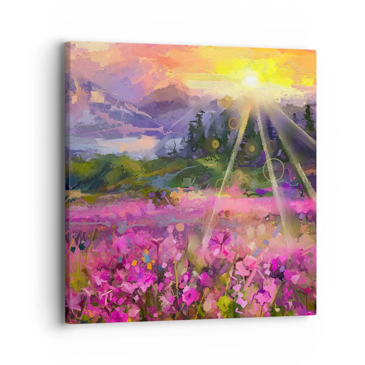 Bild auf Leinwand - Leinwandbild - Im Tal unter dem Schutz der Sonne - 40x40 cm