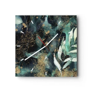 Wanduhr - Glasuhr - Zaubergarten - 40x40 cm