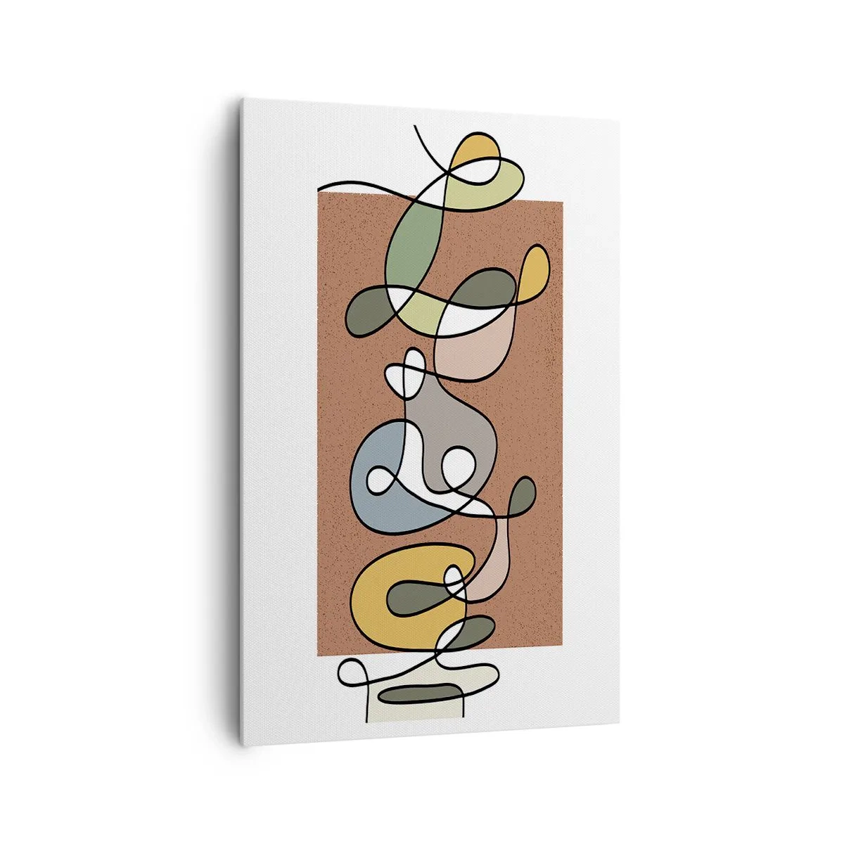 Bild auf Leinwand - Leinwandbild - Bunte Abstraktion mit Punkten und Linien - 80x120cm - Abstraktion, die ein Lächeln wert ist - Moderne Wanddekoration für Wohnzimmer und Schlafzimmer ARTTOR