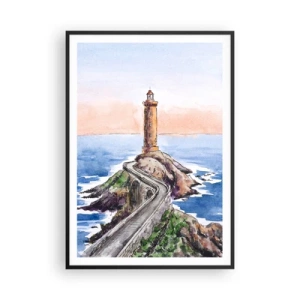 Poster in einem schwarzem Rahmen - Dem Meer zugewandt - 70x100 cm