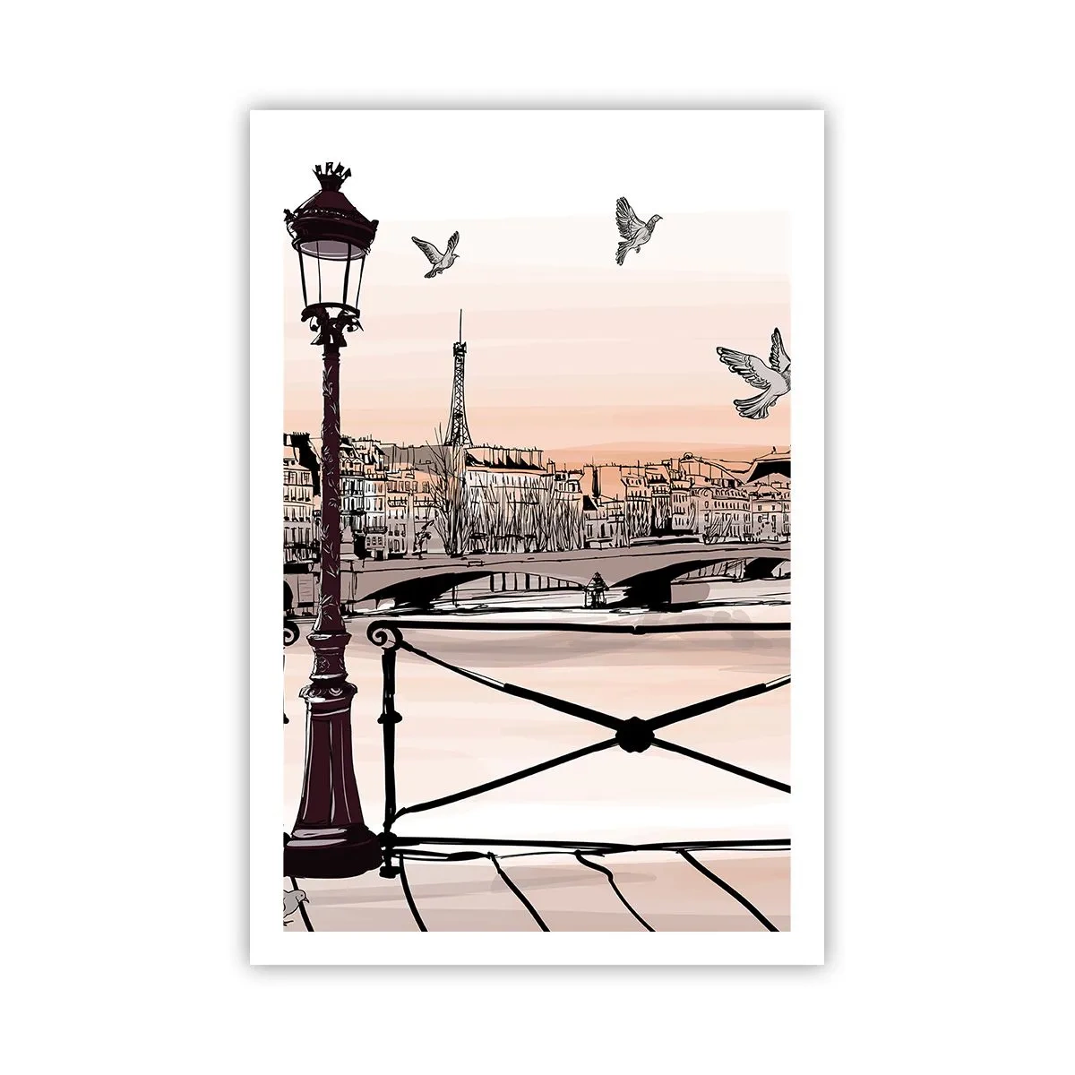 Poster - Über den Dächern von Paris - 61x91 cm