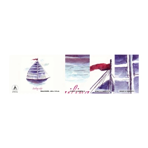 Fototapeten Muster Selbstklebend Deluxe Sticker - Volle Segel und ruhiges Wasser - Segelboot, Strand, Meer - 100x30 cm