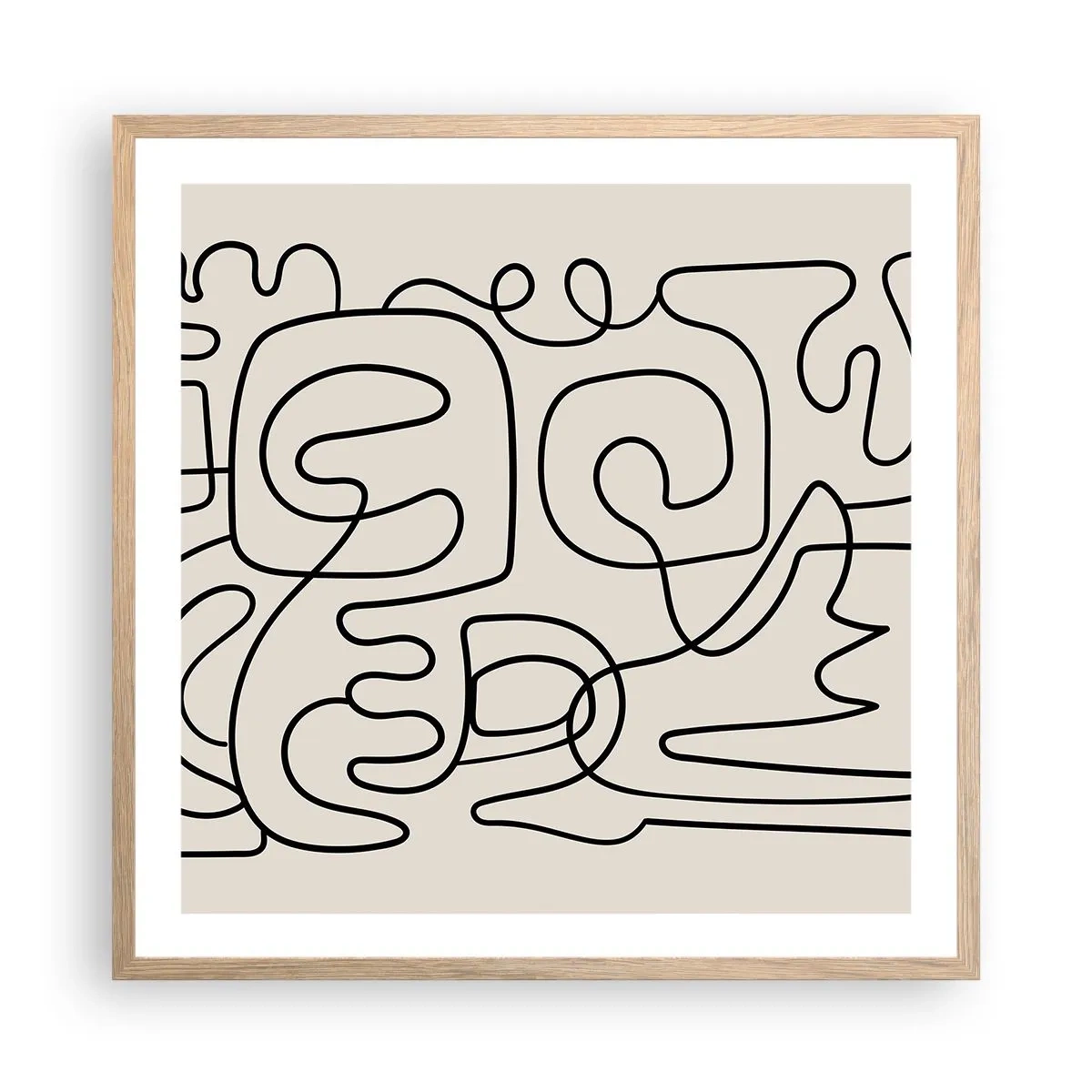 Poster in einem Rahmen aus heller Eiche - Folge der Spur - 60x60 cm