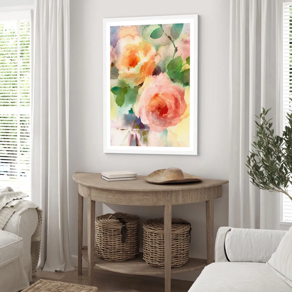 Poster in einem weißen Rahmen - Zart wie Aquarell - 30x40 cm