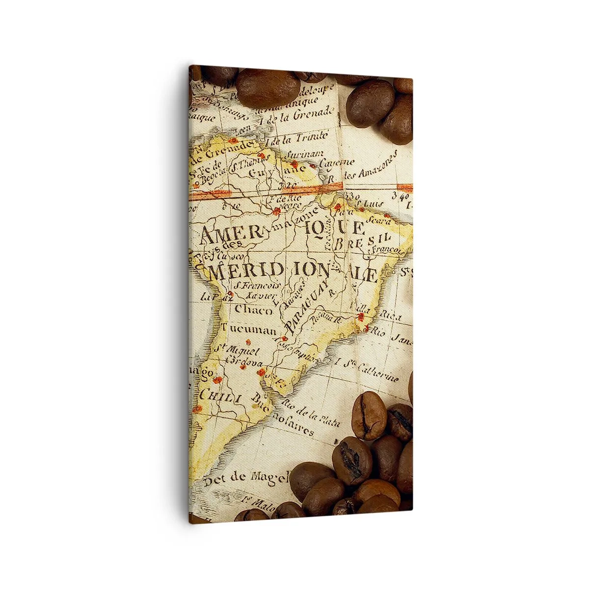 Bild auf Leinwand - Leinwandbild - Woher kommt der beste Kaffee? - 55x100 cm