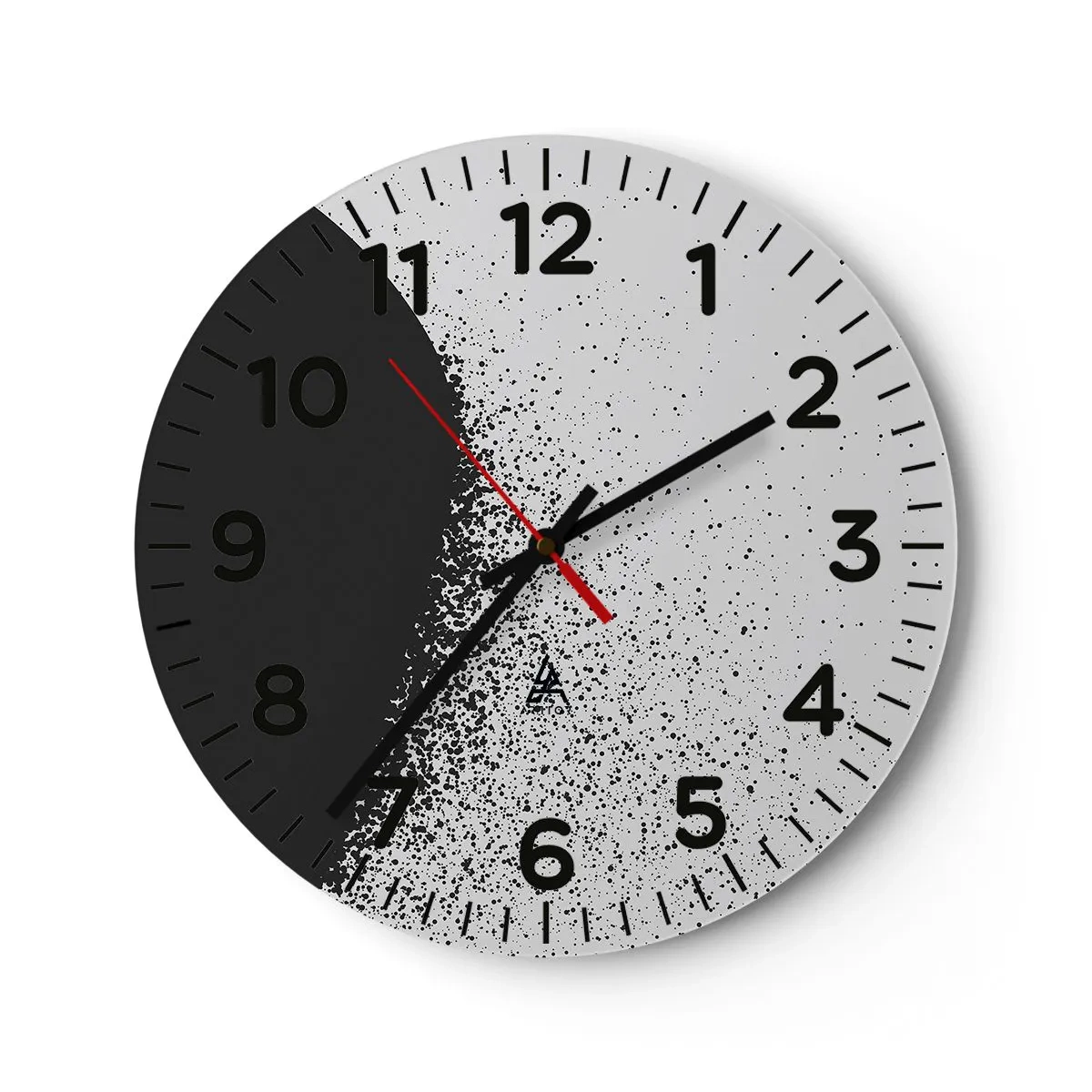 Wanduhr - Glasuhr - Bewegung von Molekülen - 30x30 cm