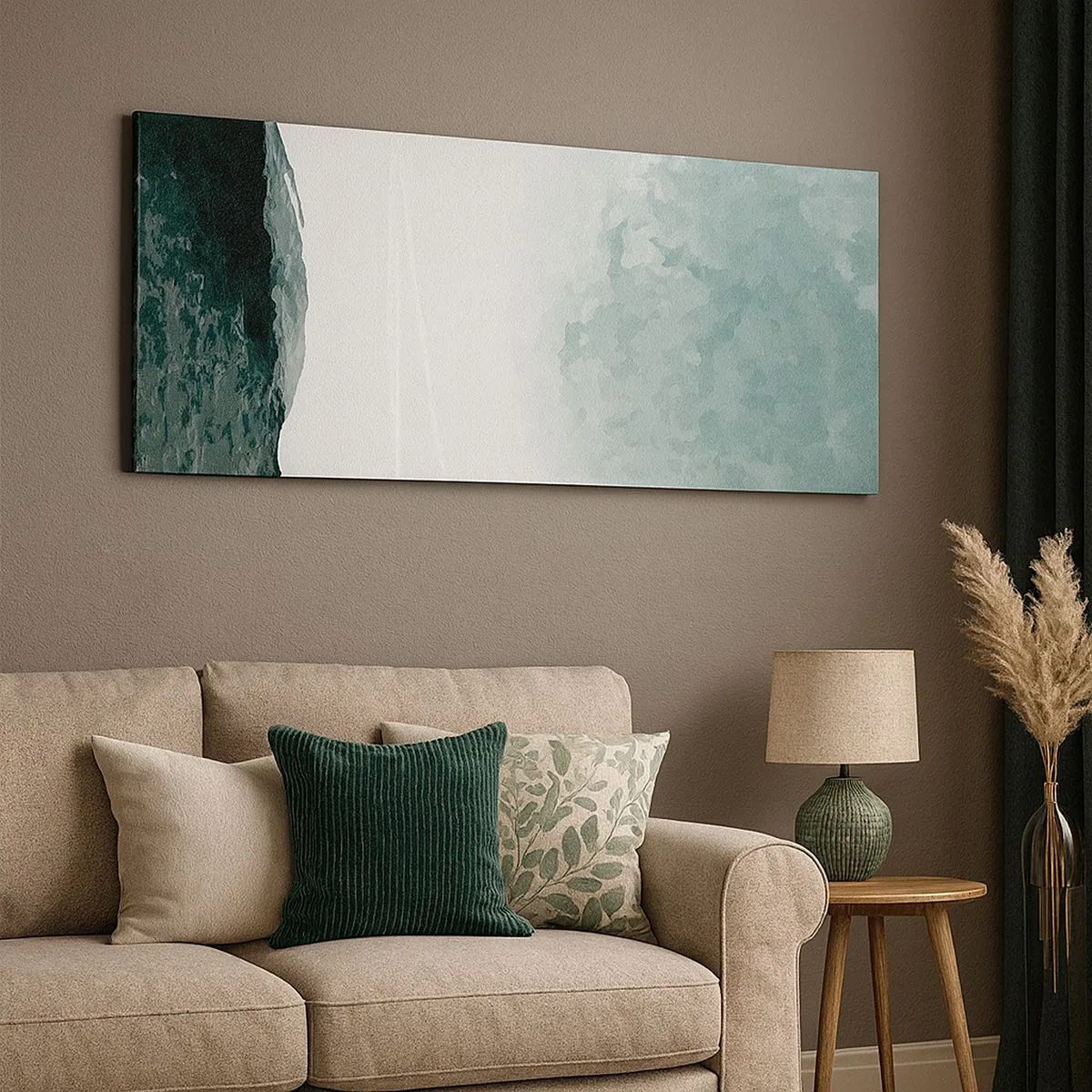 Bild auf Leinwand - Leinwandbild - Begegnung mit Nebel - 100x40 cm