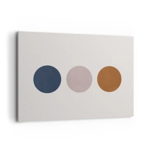 Bild auf Leinwand - Leinwandbild - Eine minimalistische Komposition mit drei farbigen Kreisen - 100x70cm - Ein Symbol für Exzellenz - Moderne Wanddekoration für Wohnzimmer und Schlafzimmer ARTTOR