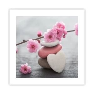 Poster - Glückseligkeit mit einer Kirschblüte - 40x40 cm