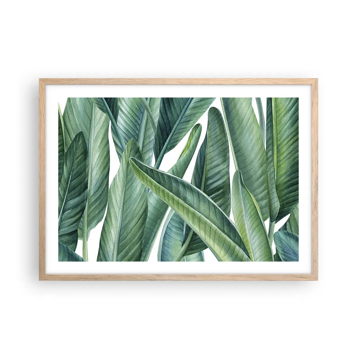 Poster in einem Rahmen aus heller Eiche - An und für sich Grün - 70x50 cm