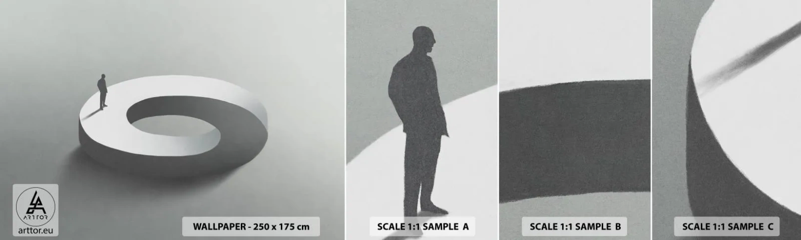 Fototapeten Muster Selbstklebend Deluxe Sticker - Und wie soll man davon klug werden - Mann, 3D, Geschäftsmann - 100x30 cm