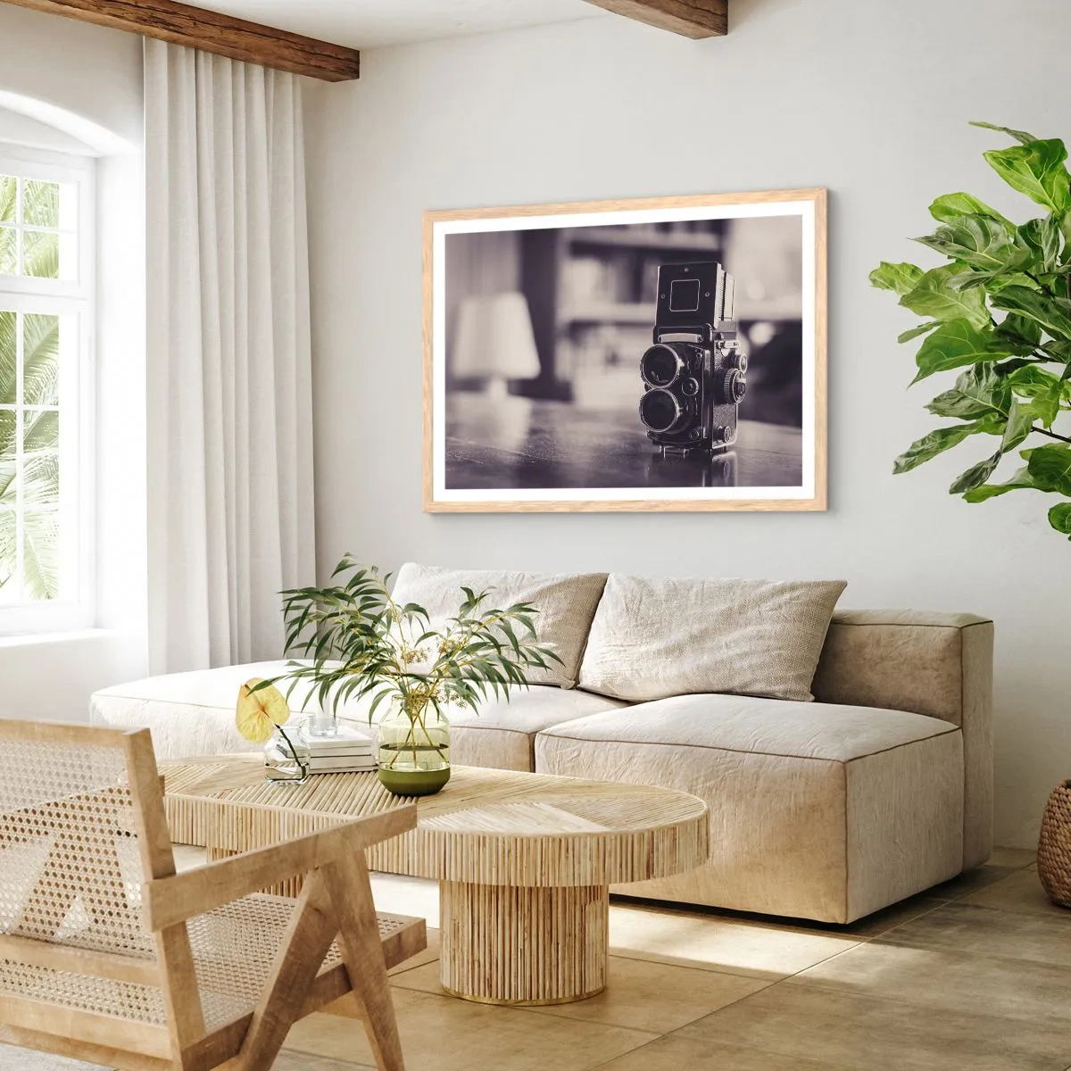 Poster in einem Rahmen aus heller Eiche - Zauber alter Fotografie - 100x70 cm