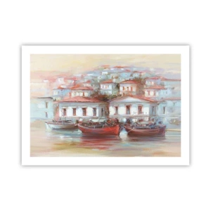 Poster - Glückliche Stadt - 70x50 cm