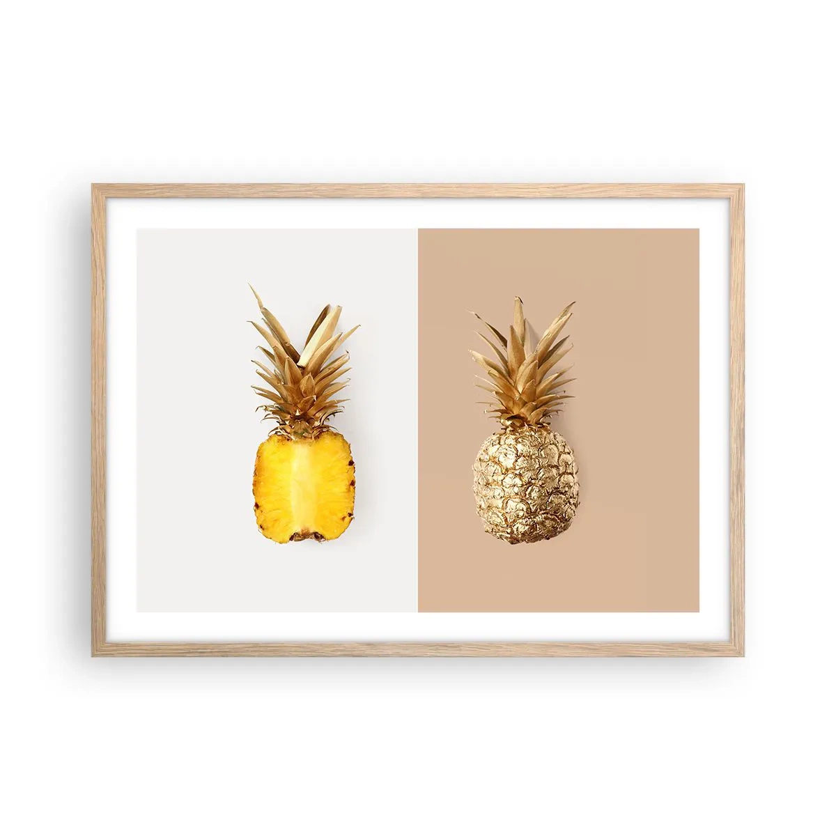 Poster in einem Rahmen aus heller Eiche - Ananas für uns - 70x50 cm