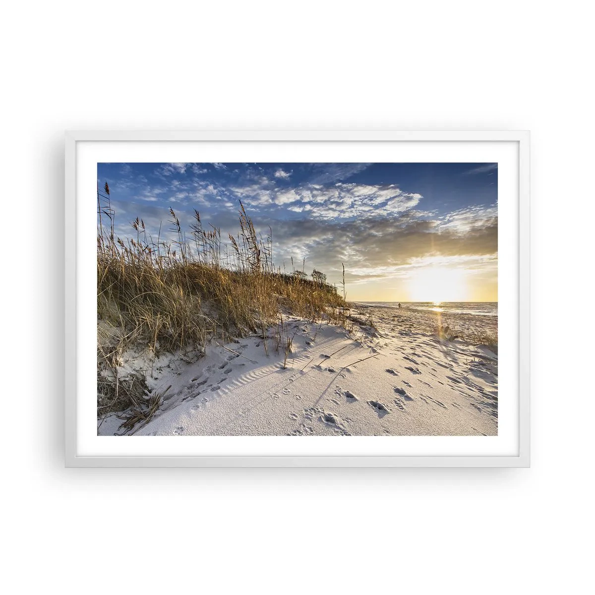 Poster in einem weißen Rahmen - Einladung zu einem Spaziergang - 70x50 cm