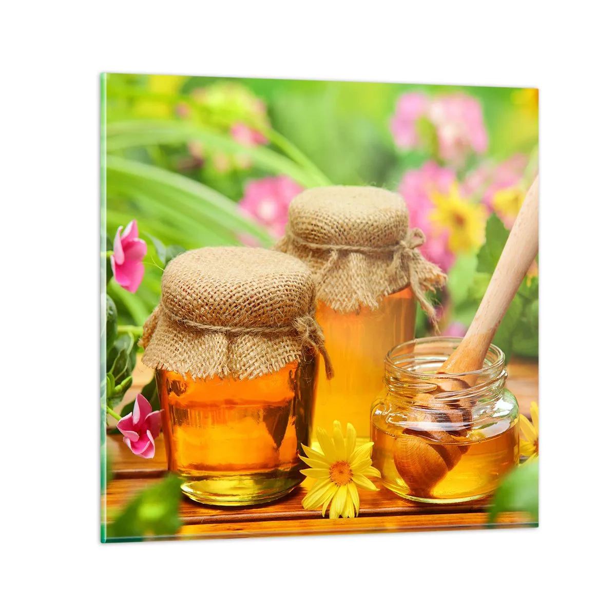 Glasbild - Bild auf glas - Süß und blumig - 60x60 cm