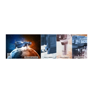 Fototapeten Muster Premium Canvas - Ein aufmerksamer Beobachter - Kosmos, Raumfahrzeug, Pendeln - 100x30 cm