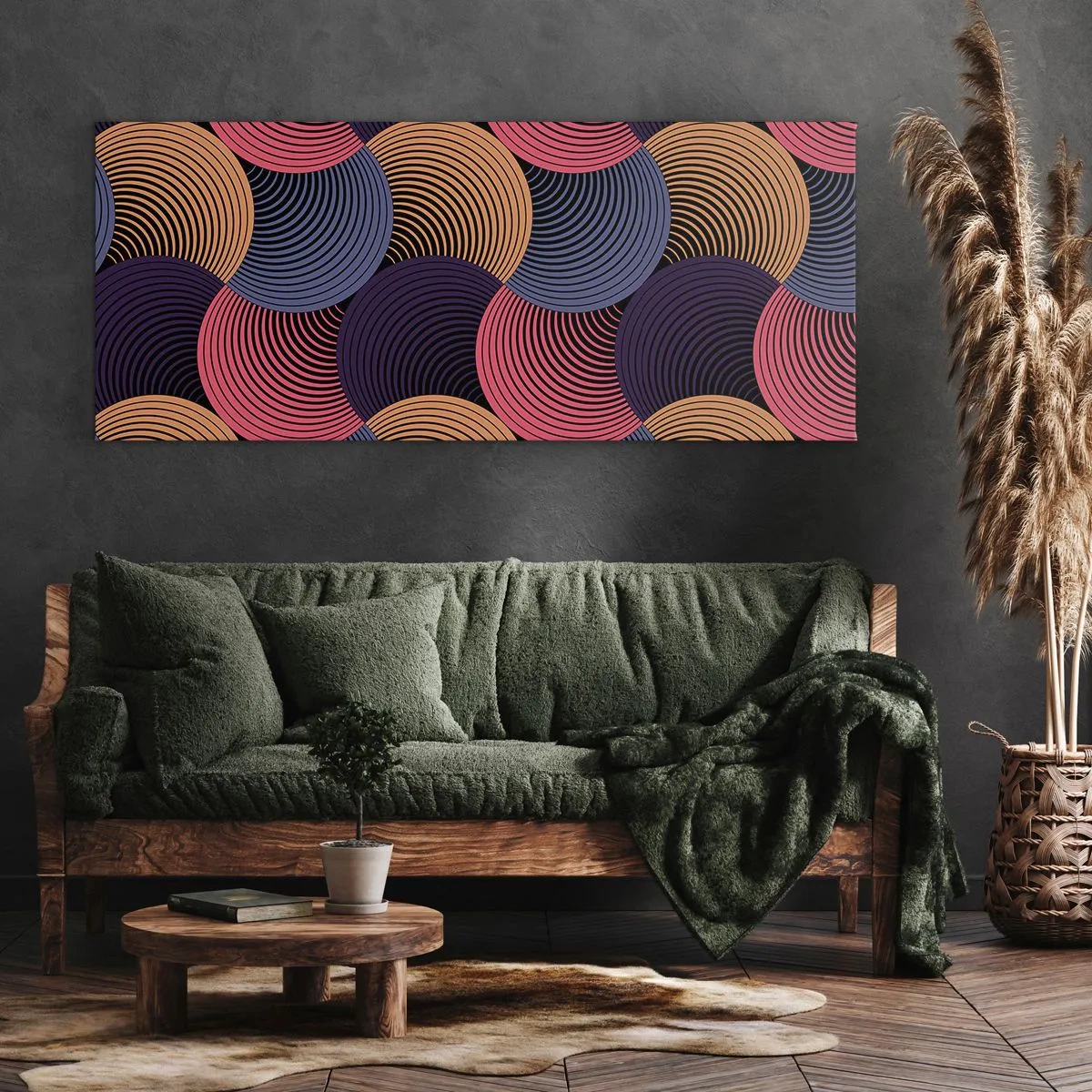Bild auf Leinwand - Leinwandbild - Im kreisenden Rhythmus - 90x30 cm