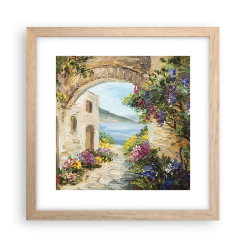Poster in einem Rahmen aus heller Eiche - Charme einer Küstenprovinz - 30x30 cm