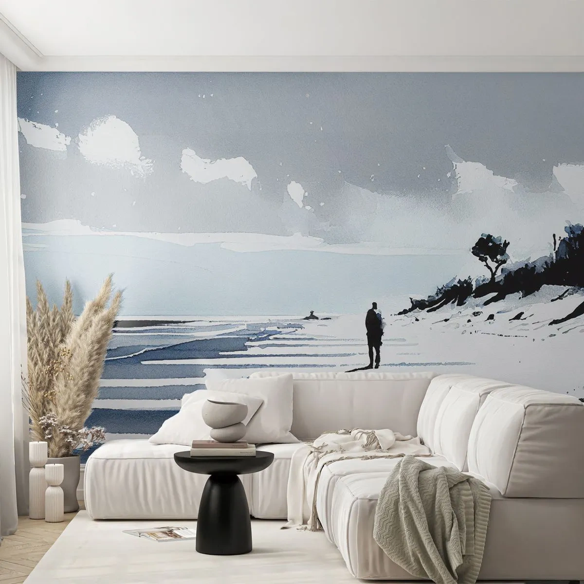 Fototapete Premium Sand - Allein sein - Landschaft, Strand, Stück - 200x140 cm