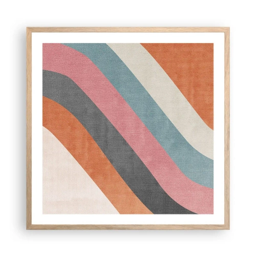 Poster in einem Rahmen aus heller Eiche - Diagonale Komposition – Bewegung - 60x60 cm