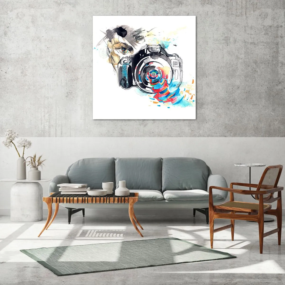 Glasbild - Bild auf glas - Im Auge der Linse - 70x70 cm