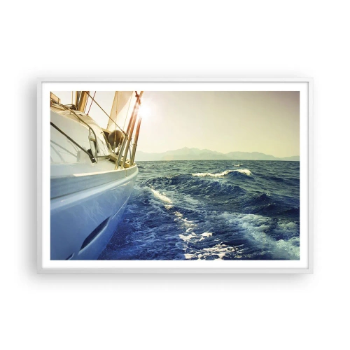 Poster in einem weißen Rahmen - Auf ins Abenteuer - 100x70 cm