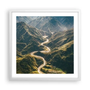 Poster in einem weißen Rahmen - Direkt aus dem Herzen der Berge - 50x50 cm