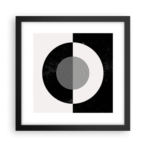 Poster in einem schwarzem Rahmen - Harmonie in Schwarz und Weiß - 30x30 cm
