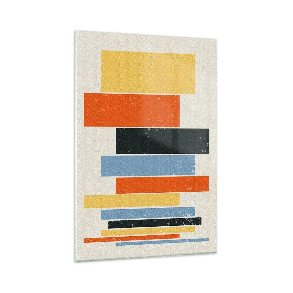 Glasbild - Bild auf glas - Bunte Rechtecke in moderner Anordnung - 80x120cm - Musiknotation - Moderne Wanddekoration für Wohnzimmer und Schlafzimmer ARTTOR