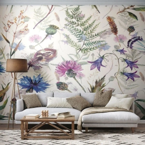 Selbstklebende Fototapete Deluxe Sticker - Polnisches Herbarium - Feldblumen, Garten, Natur - 250x175 cm