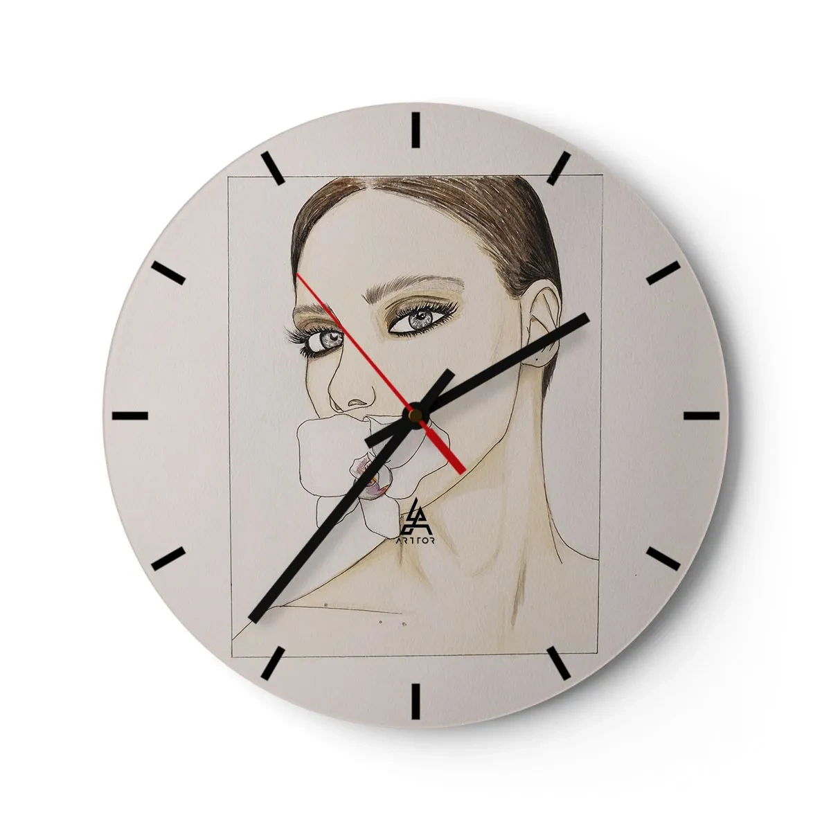 Wanduhr - Glasuhr - Meereswellen, die an einen goldenen Strand krachen, aus der Vogelperspektive gesehen - 30x30cm - Ein Symbol für Eleganz und Schönheit - Moderne Wanddekoration für Wohnzimmer, Küche und Schlafzimmer ARTTOR