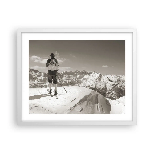 Poster in einem weißen Rahmen - Und die Berge bleiben unverändert - 50x40 cm