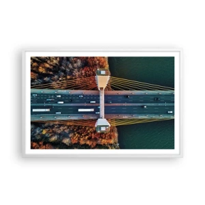 Poster in einem weißen Rahmen - Jenseits der Gewässer, jenseits der Wälder - 91x61 cm