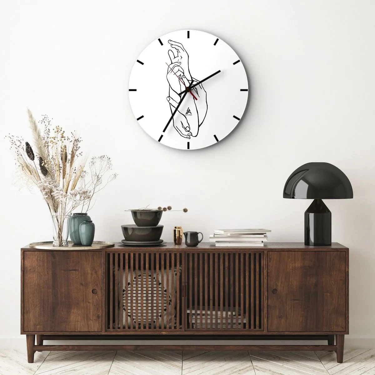 Wanduhr - Glasuhr - Gute Geste - 40x40 cm