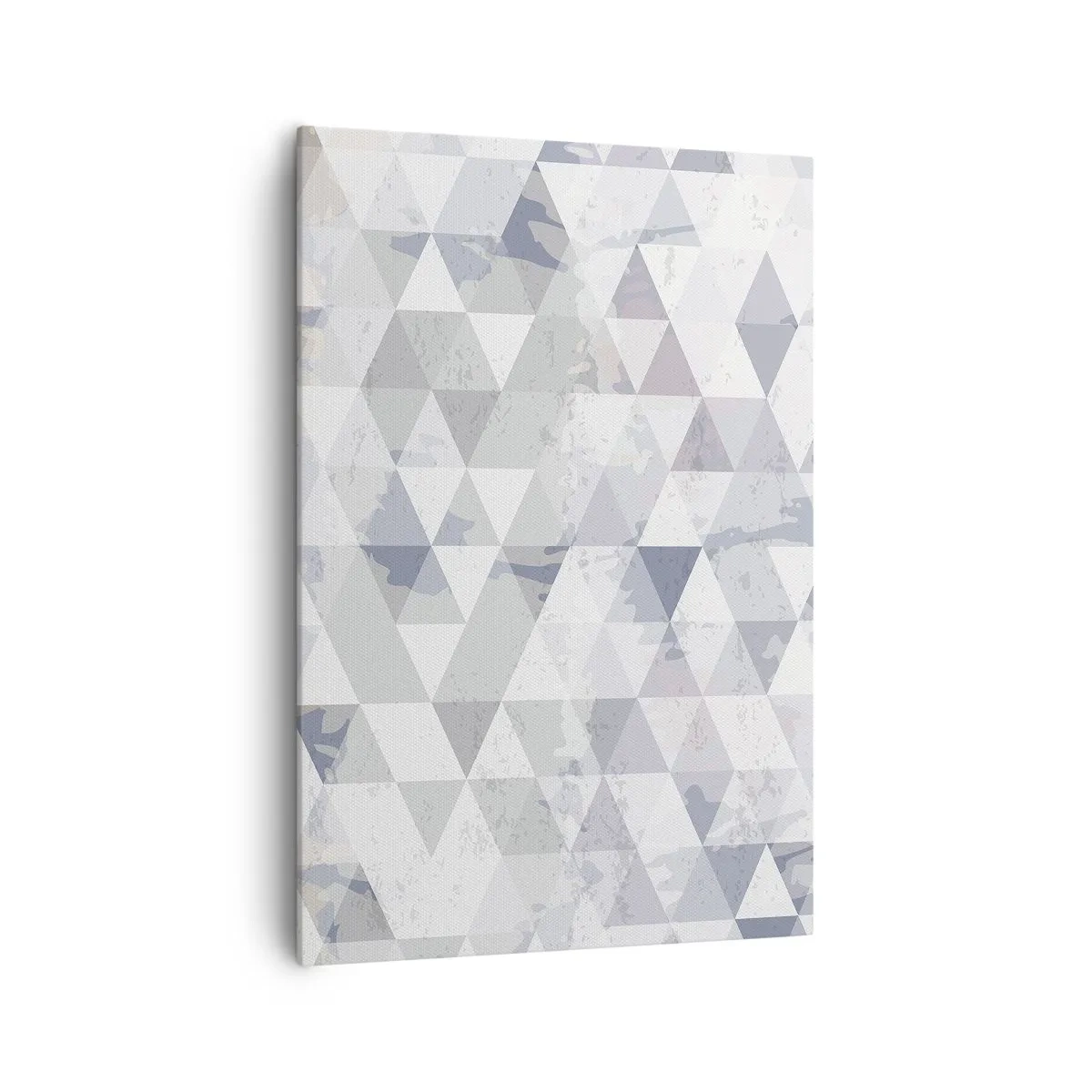 Bild auf Leinwand - Leinwandbild - Geometrisches Dreiecksmuster in Pastelltönen - 70x100cm - Im Rhythmus auf drei - Moderne Wanddekoration für Wohnzimmer und Schlafzimmer ARTTOR