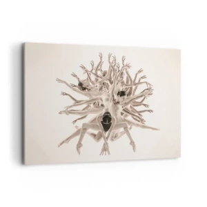 Bild auf Leinwand - Leinwandbild - Abstrakte Komposition von Tänzern in Bewegung - 100x70cm - Aufblühen im Tanz - Moderne Wanddekoration für Wohnzimmer und Schlafzimmer ARTTOR