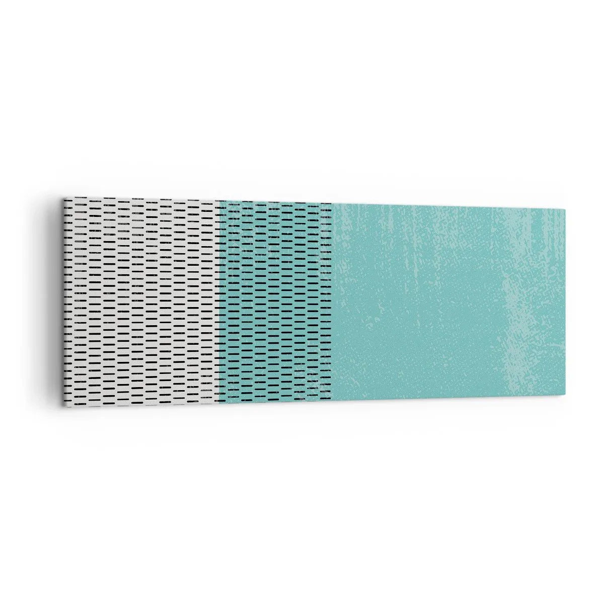 Bild auf Leinwand - Leinwandbild - Geometrische Komposition mit Türkis und Linien - 140x50cm - Eine ausgewogene Komposition - Moderne Wanddekoration für Wohnzimmer und Schlafzimmer ARTTOR