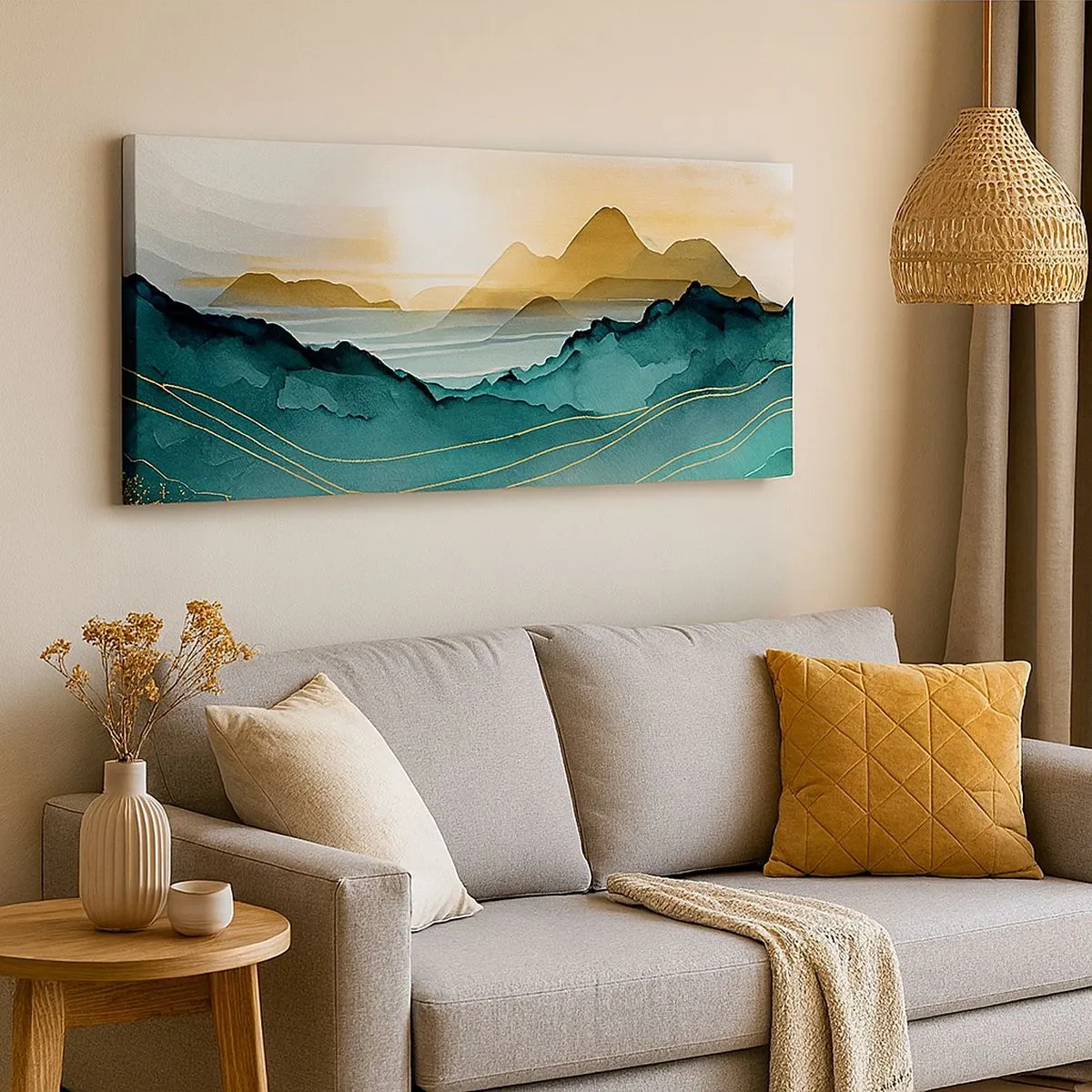 Bild auf Leinwand - Leinwandbild - Am Rande der Abstraktion – Landschaft - 100x40 cm
